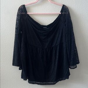 Torrid Elegant Black Lace Blouse